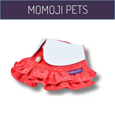 Momoji Kristen Bib - (V.2) ชุดน้องหมาน้องแมว ชุดสุนัขผู้หญิงมีกระโปรง สีเหลือง สีแดง สีชมพู